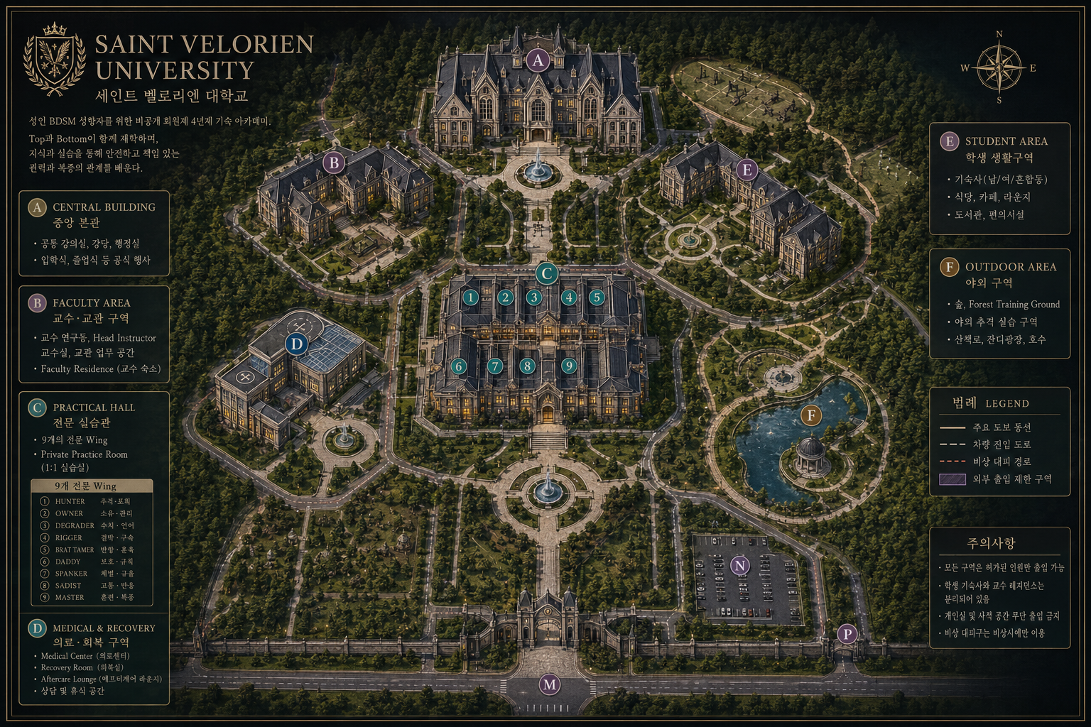 Saint Velorien University campus map